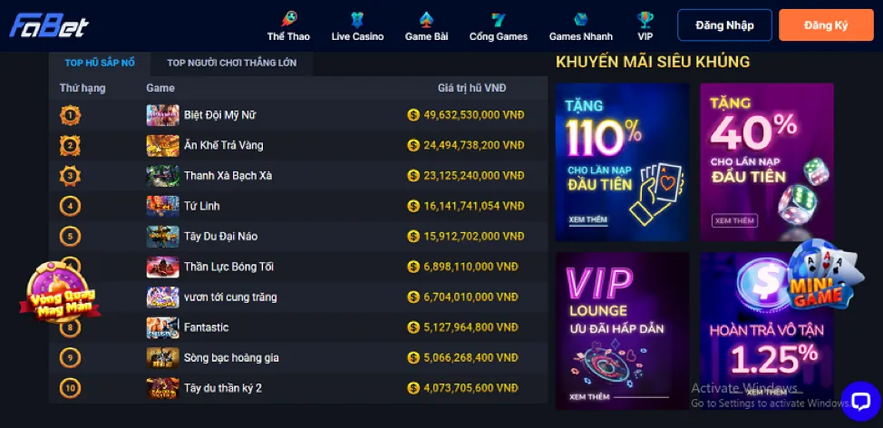Khuyến mãi hấp dẫn TP88 Casino